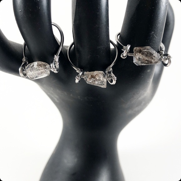 Stackable Herkimer Diamond Rings - Picture 5 of 16